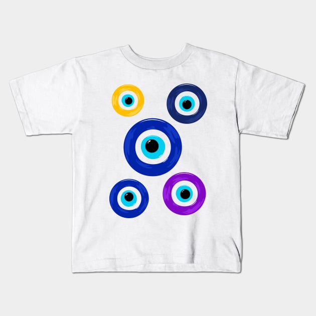 Evil Eyes Kids T-Shirt by marieltoigo